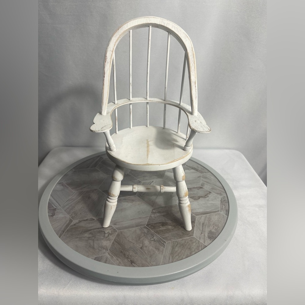 Miniature White Windsor Chair Handmade for Jim Marvin Enterprises